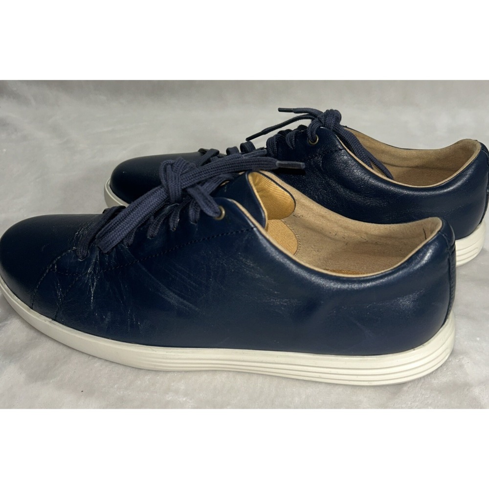 Size 11.5 Cole Haan Men's Grand Crosscourt II Sneaker, Navy Leather
